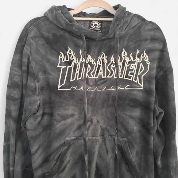 Thrasher Tie-Dye Skate Hoodie Dark Grey Mens Y2K Streetwear Small unisex - Picture 2 of 6